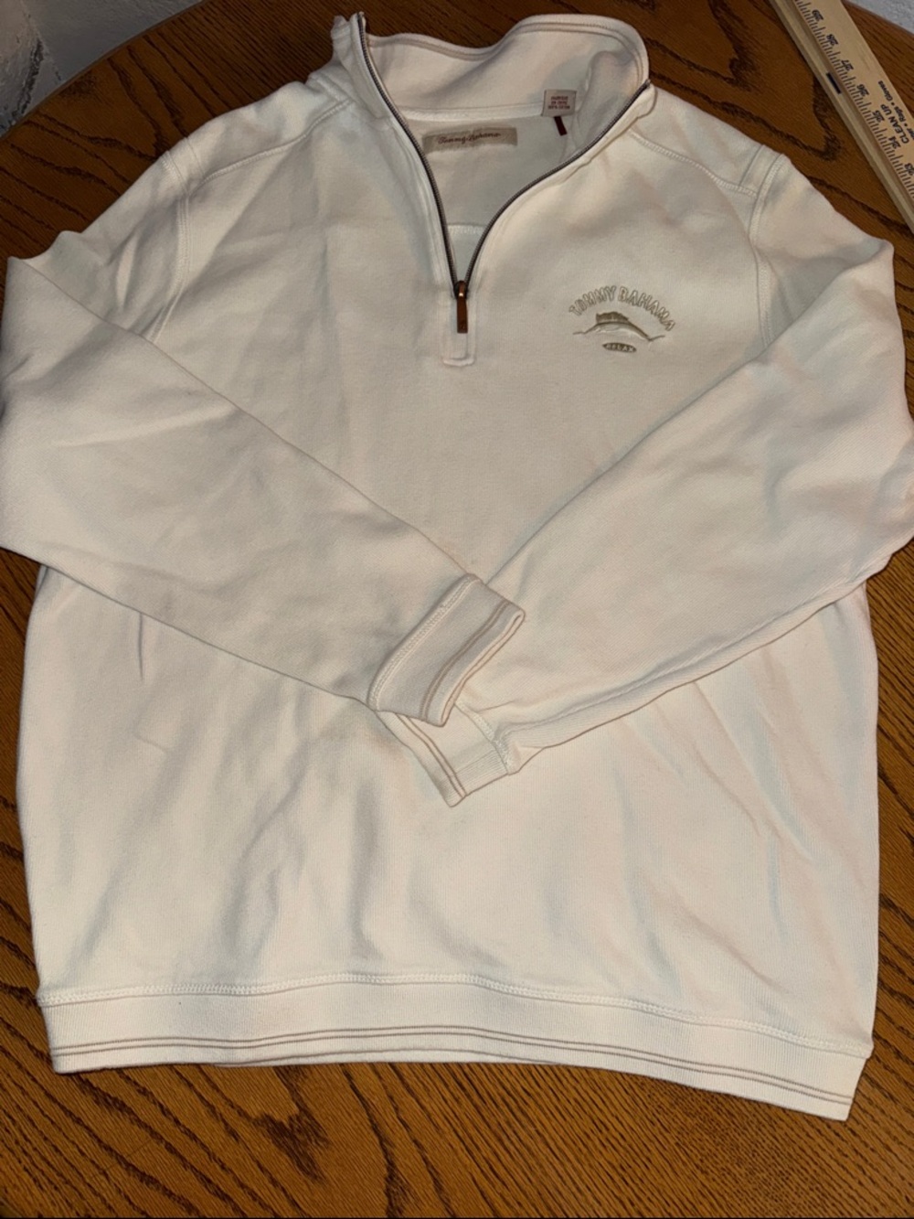 Tommy Bahama Off-White Half-Zip Pullover Sweater